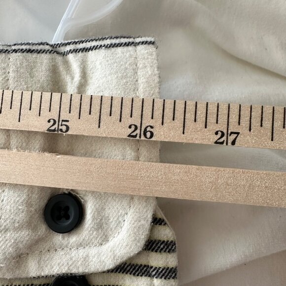 No Boundaries Oversized Men's Large Black Cream Plaid Hooded Flannel Shacket NWT - Picture 9 of 10